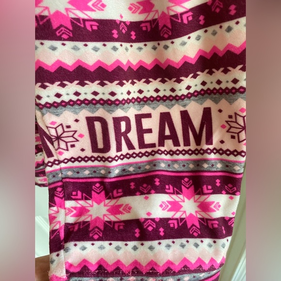 Justice PLUS 14 16 Pajama Pants DREAM Pink Burgundy - Picture 3 of 5